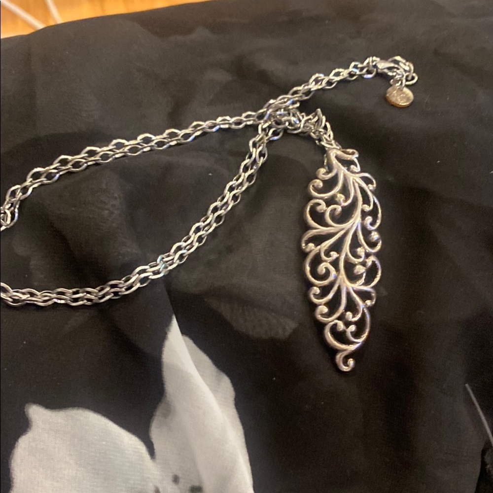 Ross Simons  Silver Leaf Pendant Necklace